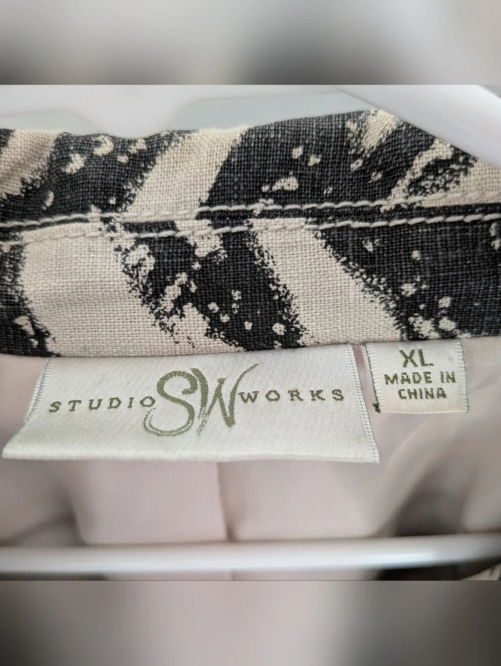 Studio Works Linen Blend Jacket Zebra Print XL